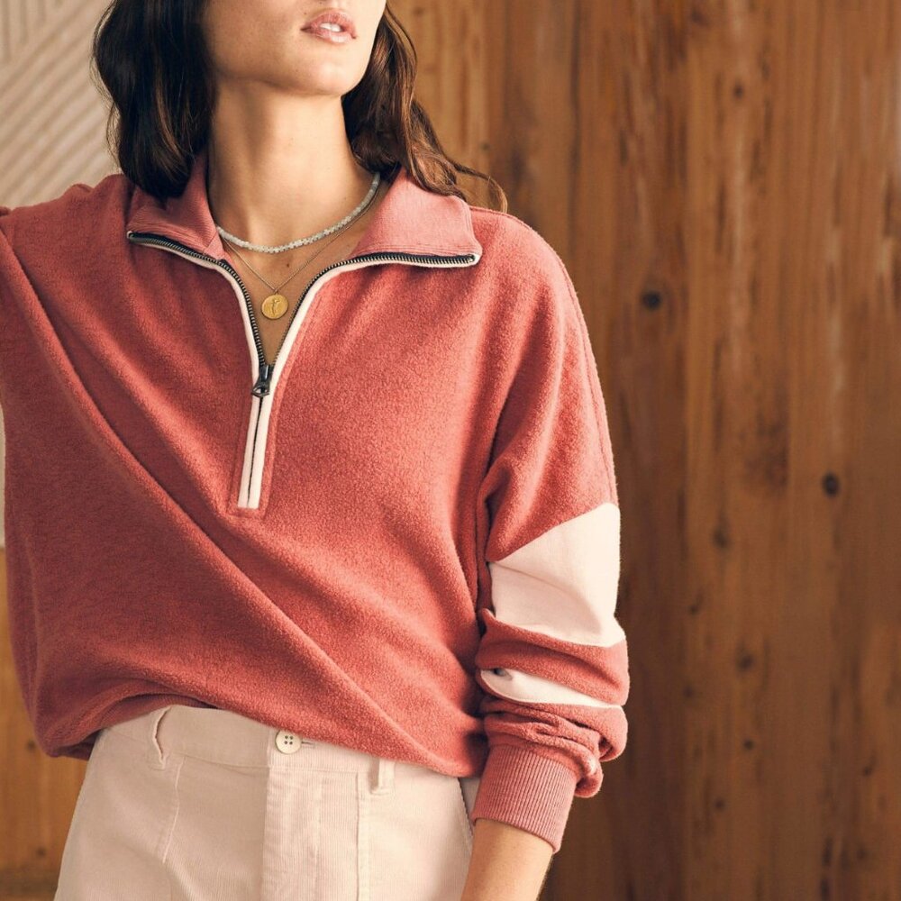 Faherty Beach Fleece Quarter Zip Pullover